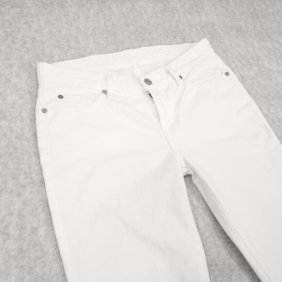 7 For All Mankind Slim Cigarette Jeans Wmns 29 White Tapered Clean Resort Summer - Picture 10 of 13
